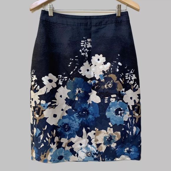 Kate Spade Blue Floral Pencil Skirt - Picture 3 of 5